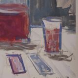 Maurice Utrillo: July 14th Wine, original signed engraving