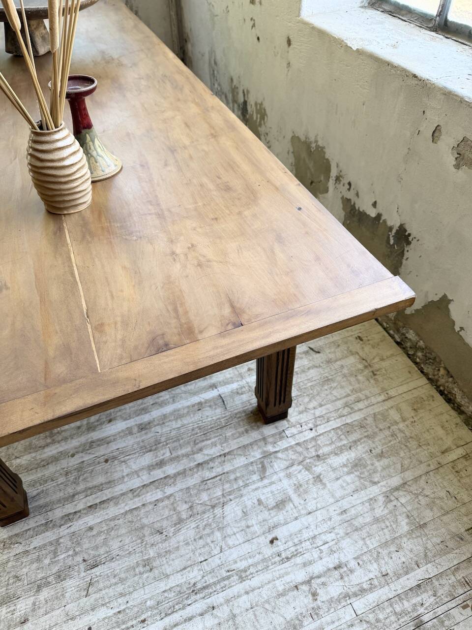 Country farmhouse table in solid beech and oak 2.5m XL
