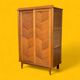 Vintage wardrobe compass feet wardrobe 1950
