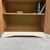 Restored 1930 art deco wardrobe, pure linen color