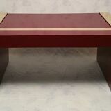 Executive desk by Jean Claude Mahey - lacquered wood & brass - Ca 1970
