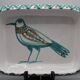 Large vintage ceramic dish depicting a bird - robert picault