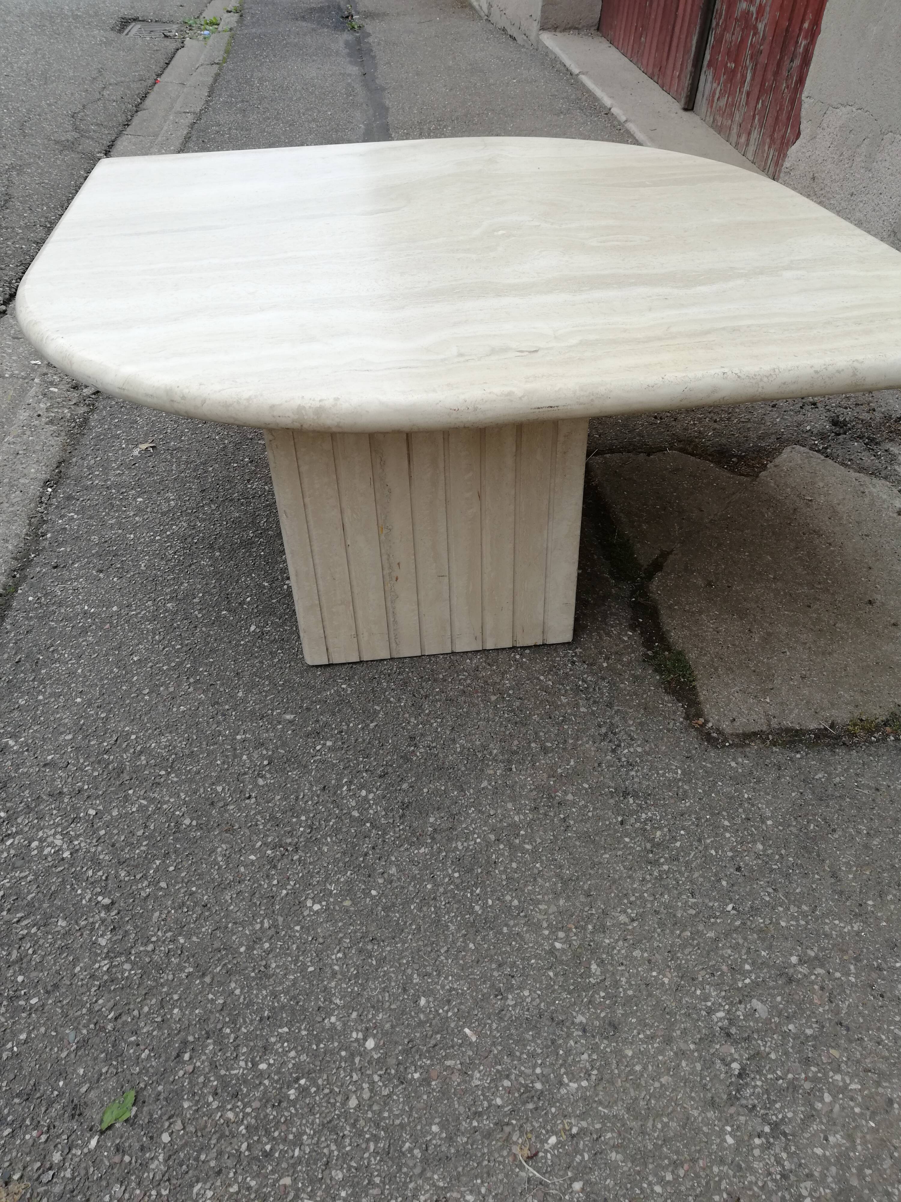 Travertine diamond coffee table