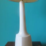 High white stone lamp, Danish design 1965 with a birch-style shade.