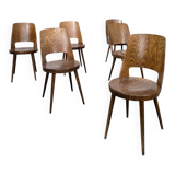 Set of 6 light brown Baumann chairs