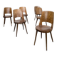 Set of 6 light brown Baumann chairs