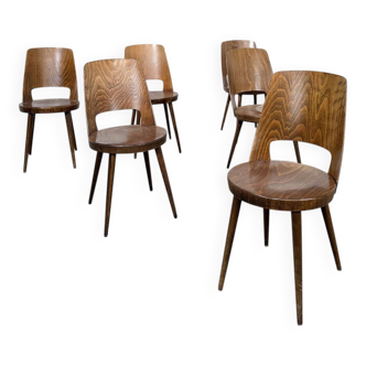Set of 6 light brown Baumann chairs