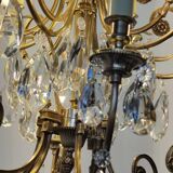 Crystal and bronze chandelier 12 arms of light