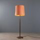 Lampadaire vintage en laiton avec abat-jour en tissu, hauteur réglable, design années 1950
