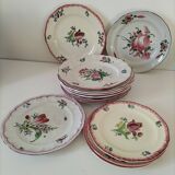 12 antique floral plates bistro & guest table style