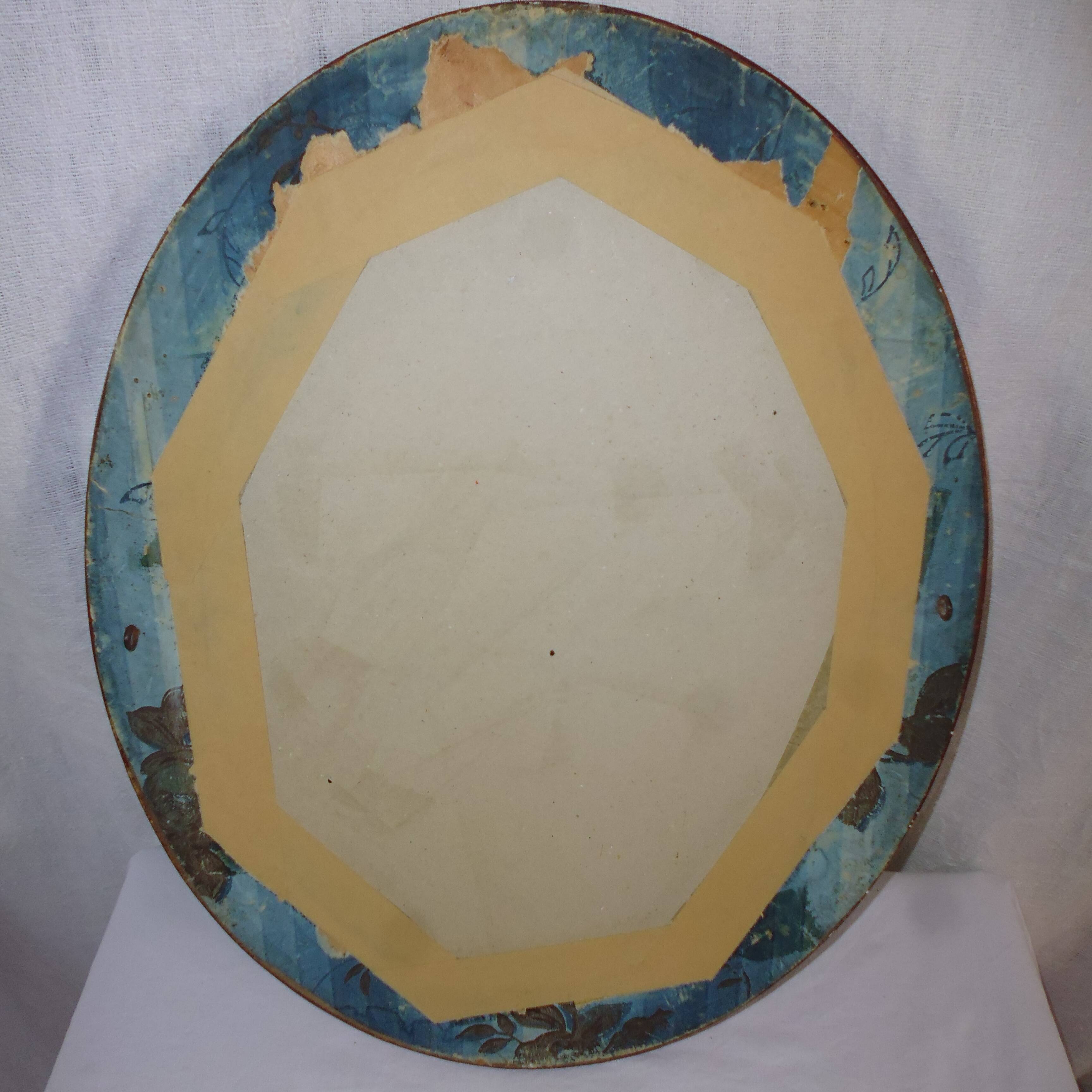 Art Deco oval mirror with gilding 50.5x40.5 cm / 2