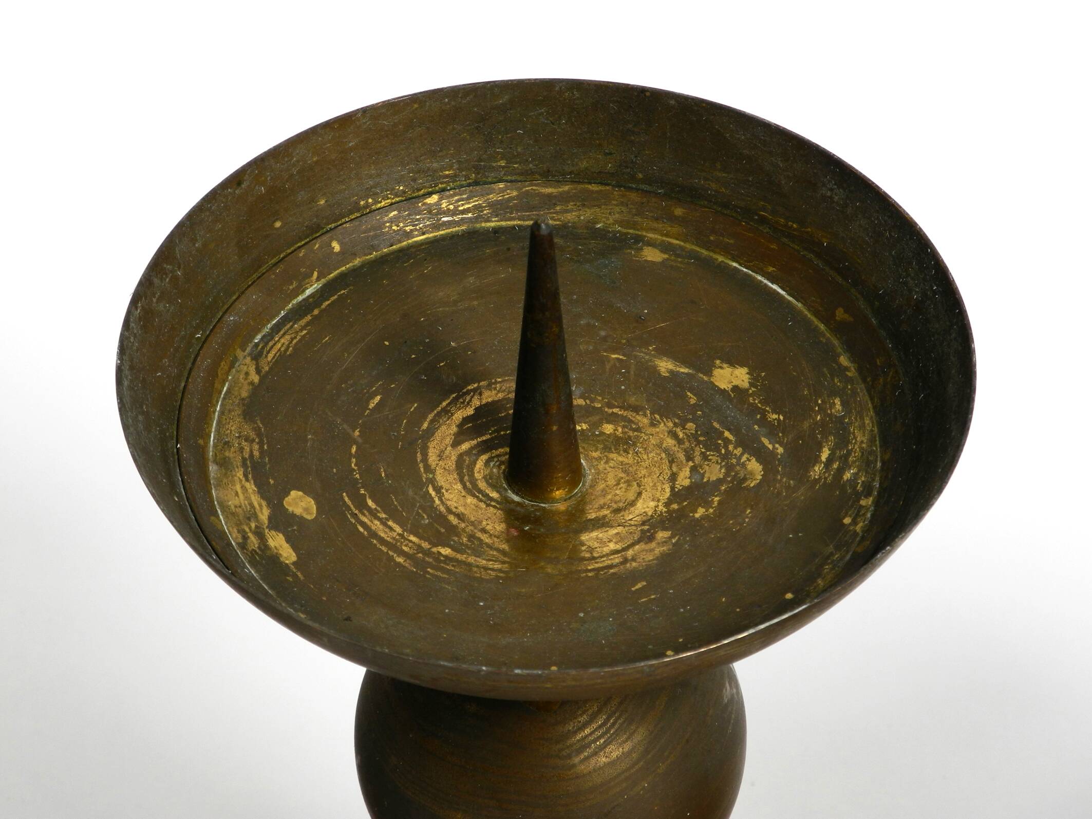 4 rare large heavy Mid Century brass candlesticks from a Bavarian church