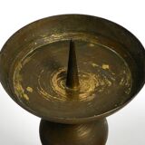 4 rare large heavy Mid Century brass candlesticks from a Bavarian church