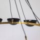 Contemporary 10-light chandelier or pendant light, brass and black lacquer