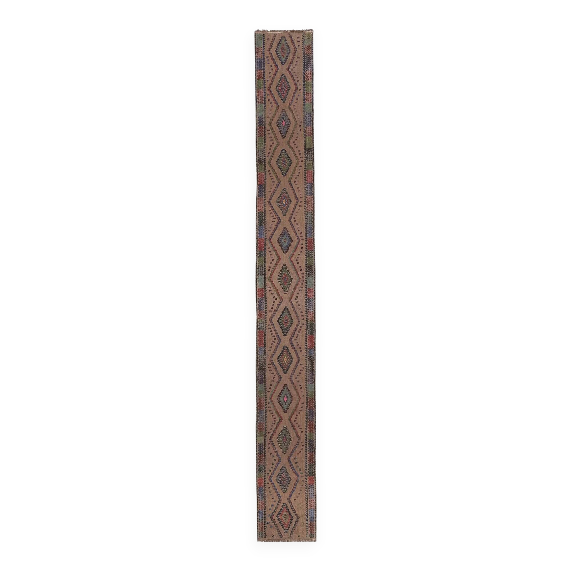 Vintage Turkish hallway rug 46x401 cm
