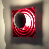 Paul Neuhaus wall lamp in red glass and chrome reflector