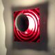 Paul Neuhaus wall lamp in red glass and chrome reflector