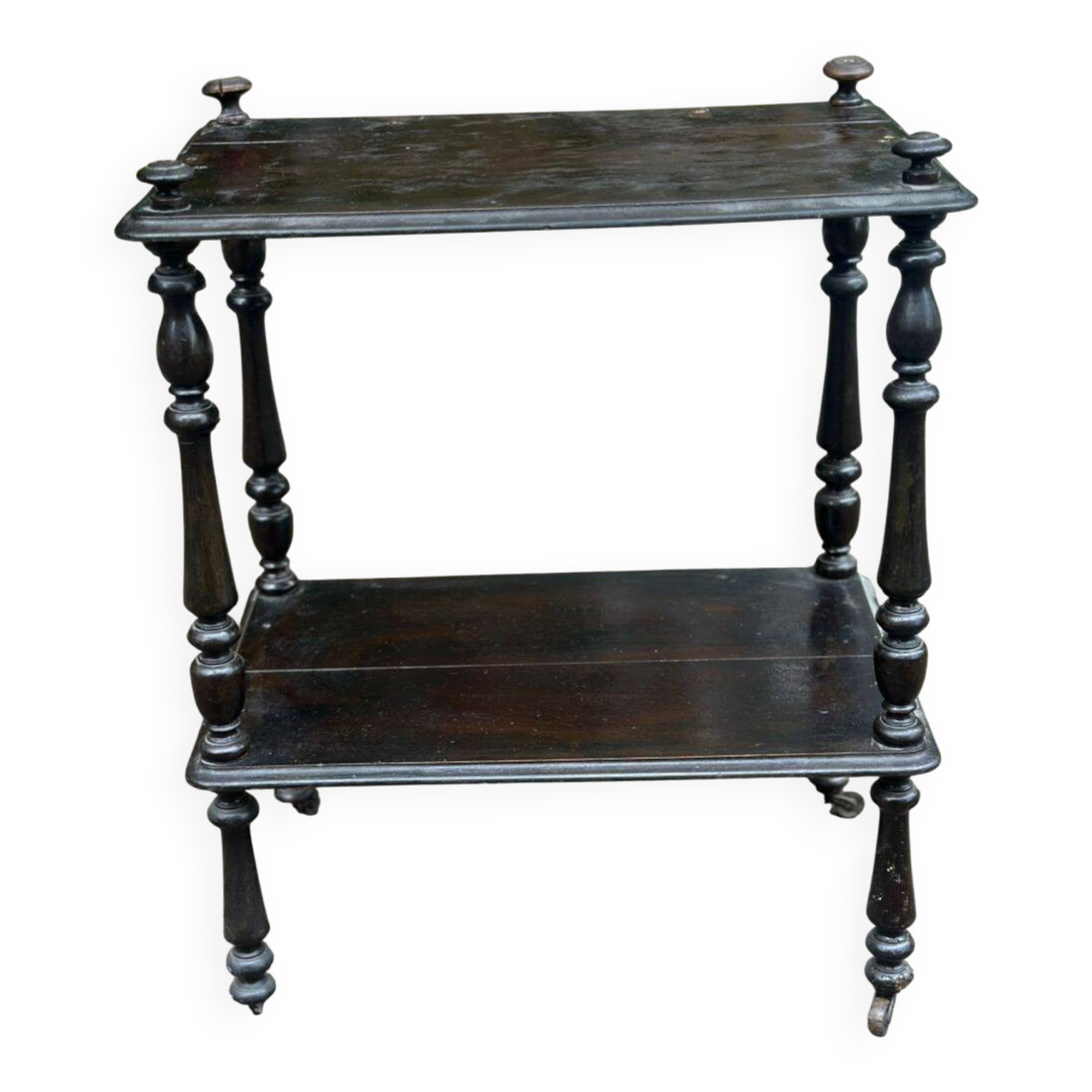 Vintage Napoleon III shelf from the 18th century in turned solid wood.