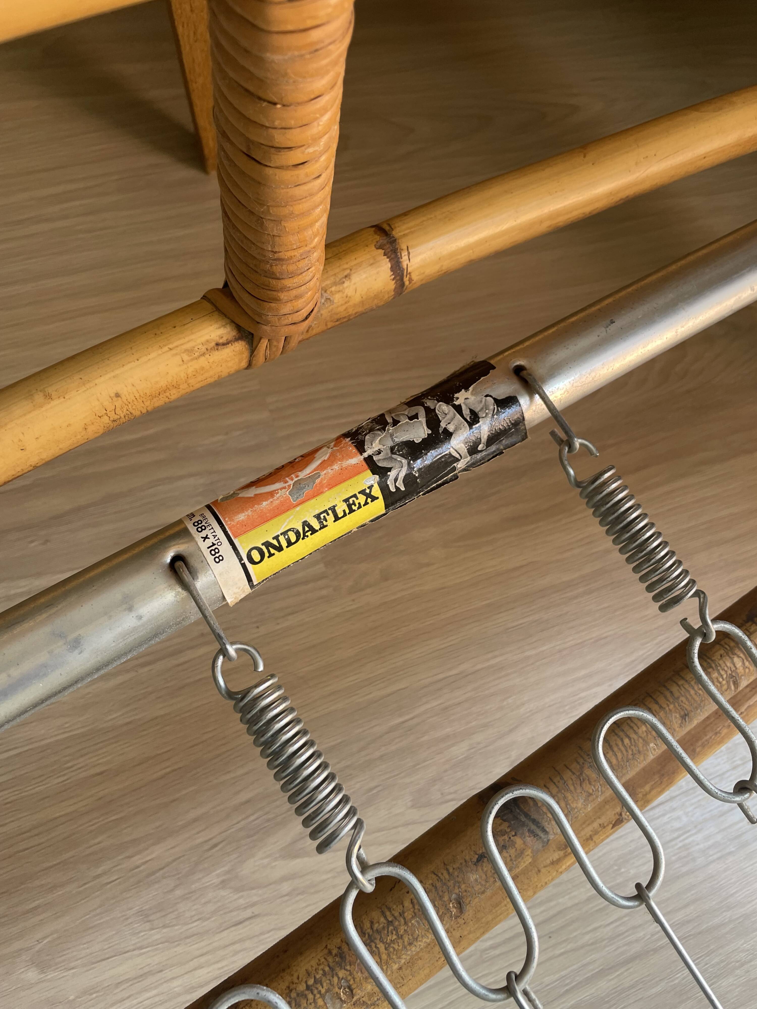 Vintage rattan basket bed