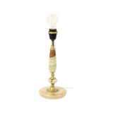 Pied de lampe classique en onyx, marbre et laiton, années 60