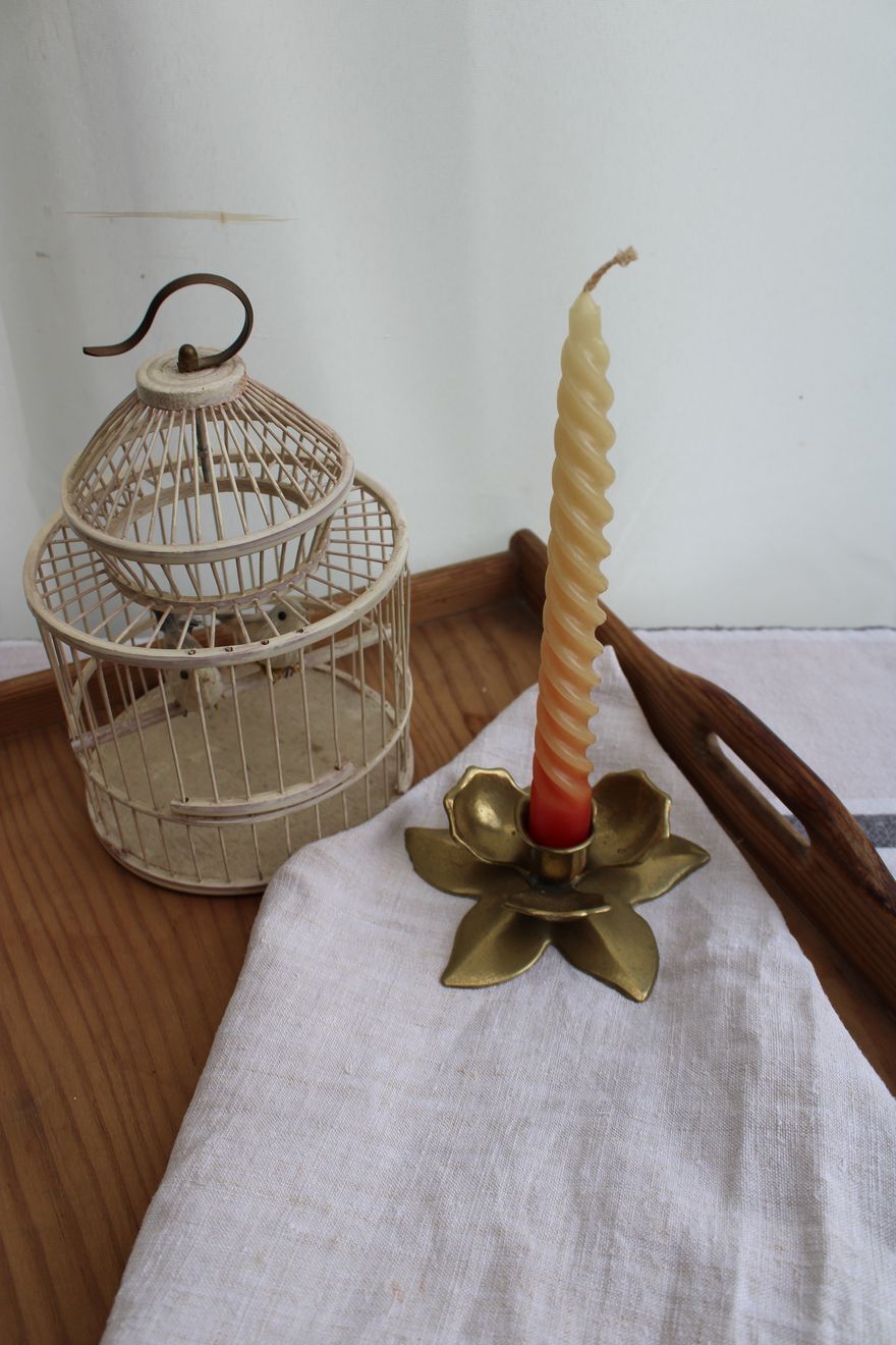 Golden candle holder