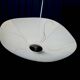 White opaque glass ceiling chandelier, 1950s