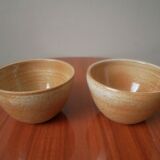 Vintage stoneware ceramic bowls handmade pottery Scandinavian country decoration artisanal manufacturing
