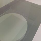 Vintage Italian square illuminated coffee table in glass and plexiglass
