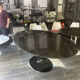 Saarinen & Knoll International: Tulip table, marble marquina and black rilsan