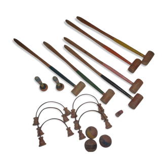 Ancien jeu de croquet en bois