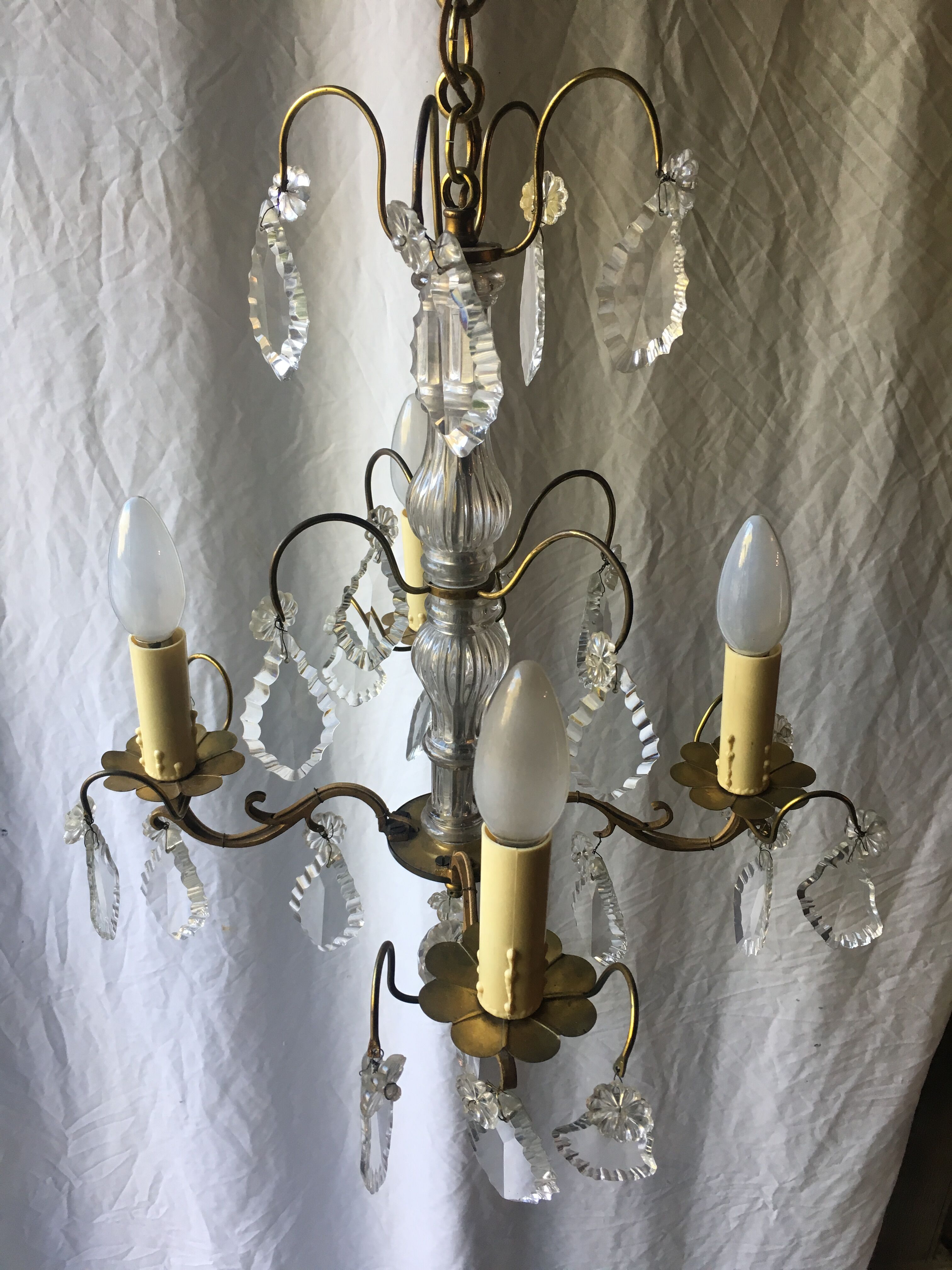Lustre à pampilles style Louis XV