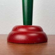 Postmodern yellow, green, red wooden chandelier Monokel by Ikea, 1980s.