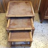 Table gigogne en rotin