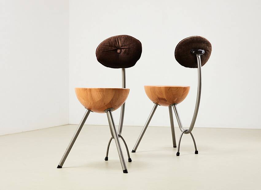 Very Rare Pair of 'Jur Eats' Side Chairs by Rob Eckhardt Netherlands 1991