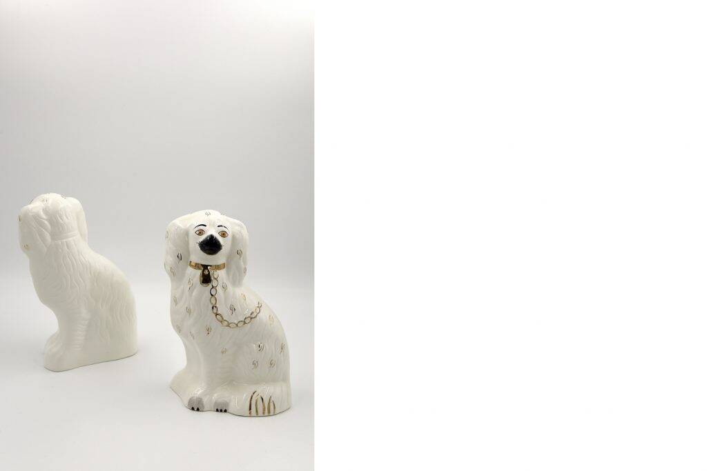 Mid-Century Staffordshire Ceramic Spaniel Mantle Dogs 1378 4 from Beswick