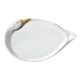 Elegant serving dish in vintage white goose ceramic. Signed DH