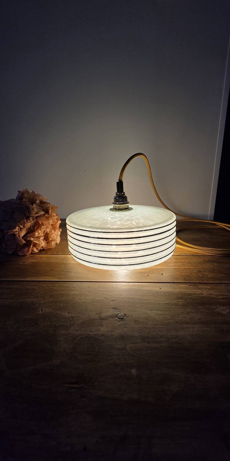 Clichy Glass Blue Portable Pendant Light