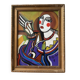 Vintage portrait de style hugó scheiber | expressionniste cubisme femme peinture à l’huile
