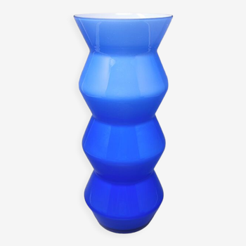 Vase bleu par Ca' dei Vetrai en verre de Murano, fabriqué en Italie, années 1960