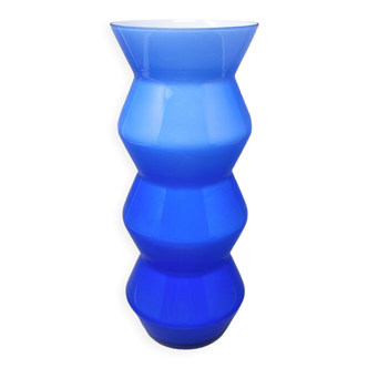 Vase bleu par Ca' dei Vetrai en verre de Murano, fabriqué en Italie, années 1960