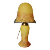 Mushroom lamp in yellow glass paste