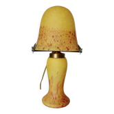 Mushroom lamp in yellow glass paste