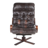 Faiteuil vintage en bois et cuir