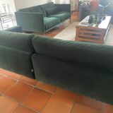 Dark green velvet sofa