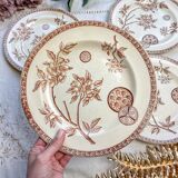 5 grandes assiettes anciennes en Terre de fer marron - Grand Dépôt Paris