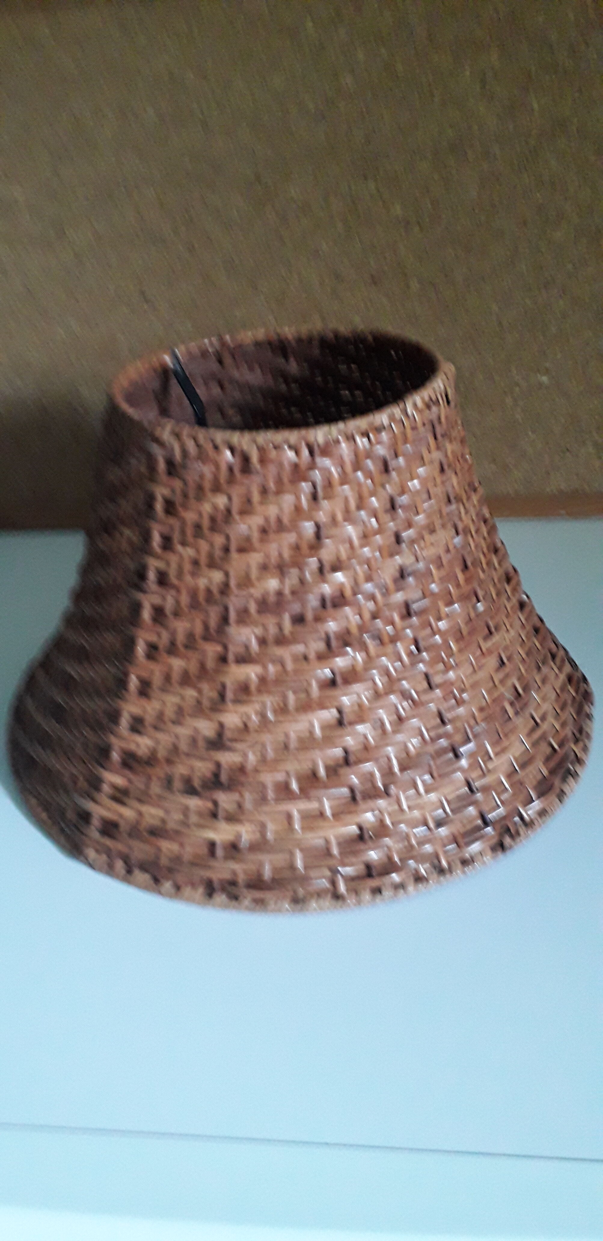 Large braided wicker lampshade