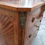 Old Louis XVI style chest of drawers in marquetry