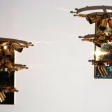 Lot de 2 appliques murales en cristal cascade Hollywood Regency Kinkeldey, 1970