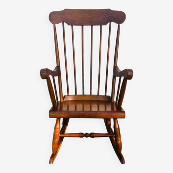 Rocking-chair 1960 en bois massif