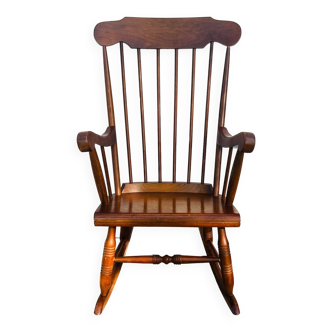 Rocking-chair 1960 en bois massif